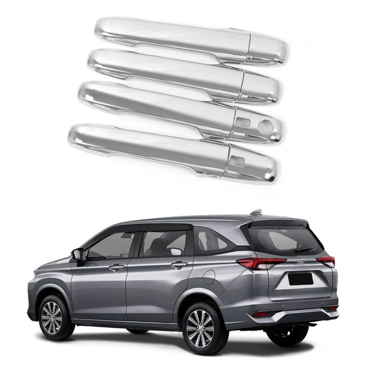 

Chrome Door Handle Cover Trim Decorator Sticker Exterior Accessories for Toyota Avanza Premio Veloz Cross 2022+