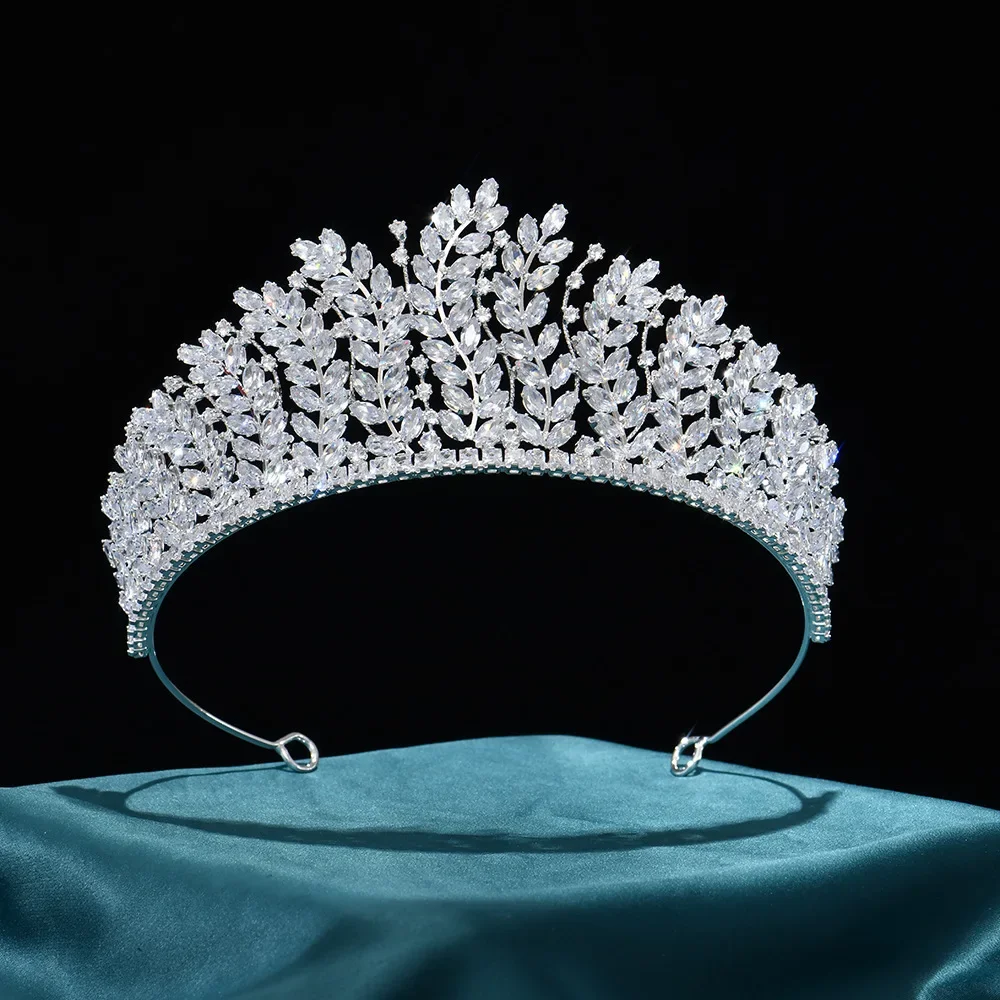 Luxury Crowns For Queen Princess Zirconia Crystal Wedding Crowns Tiaras For Bride Party Prom Bridal Tiara Hair Jewelry Headdress