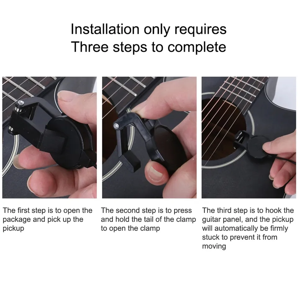 Audio Jack Clip On Pickup for Acoustic Guitar\Mandolin\Bouzouki\Violin\Banjo\Ukulele Length 2.5 M Sound Pickup Transducer - Detail Angle #03