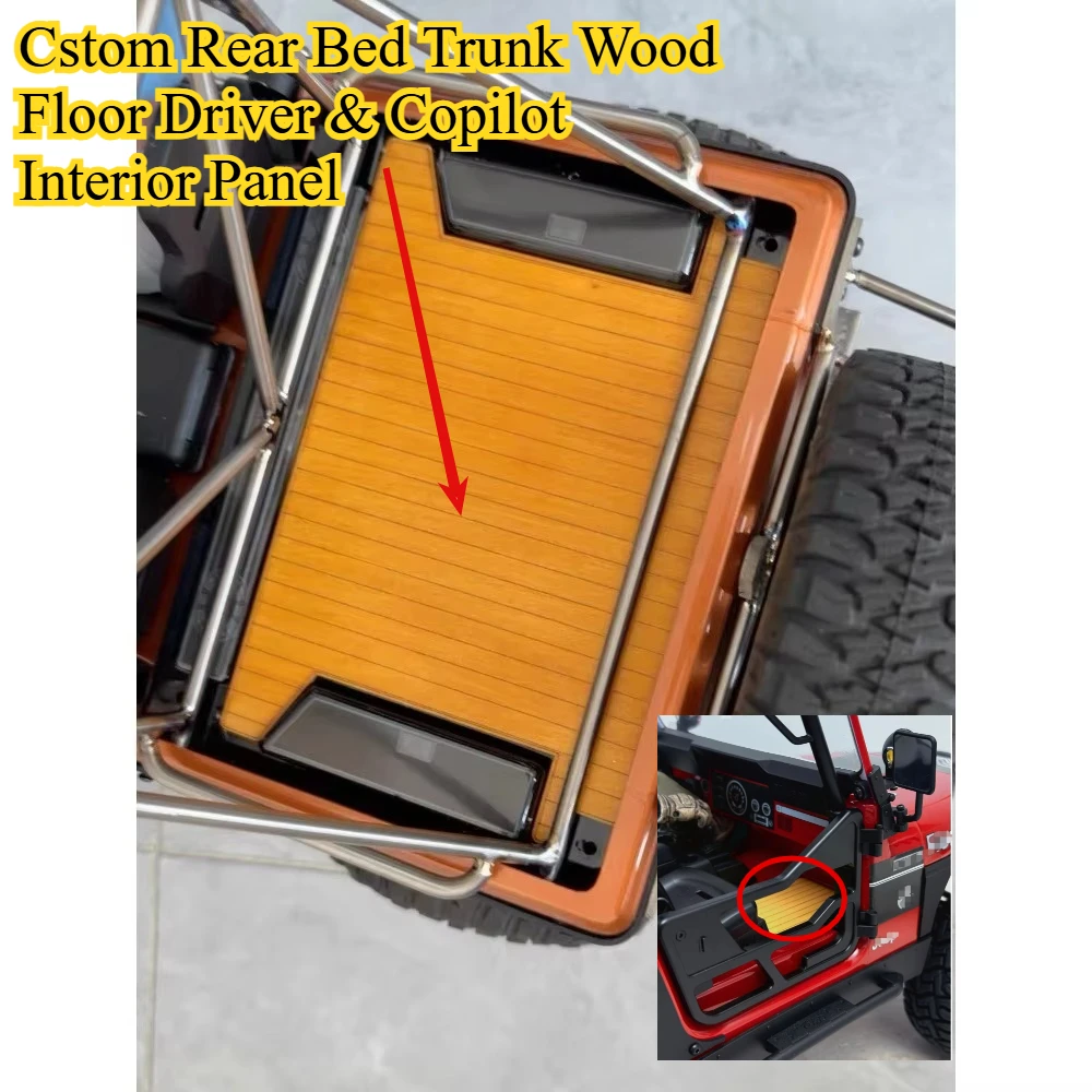 Upgrade Interior Decor Wood Floor Panel For RC Crawler 1/10 Axial CJ7 V2 Rear Bed Trunk Driver & Co pilot custom size Parts