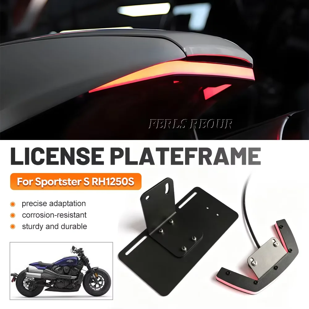 FOR Sportster S RH1250S License Plate Frame Hot Sale City Riders Mod Bracket Corrosion Resistant LED Light Holder