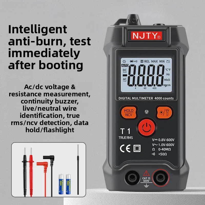 Full‑intelligent Auto‑range Multimeter, Compact Automatic Non‑shift Measuring Instrument Household Electrical Testing