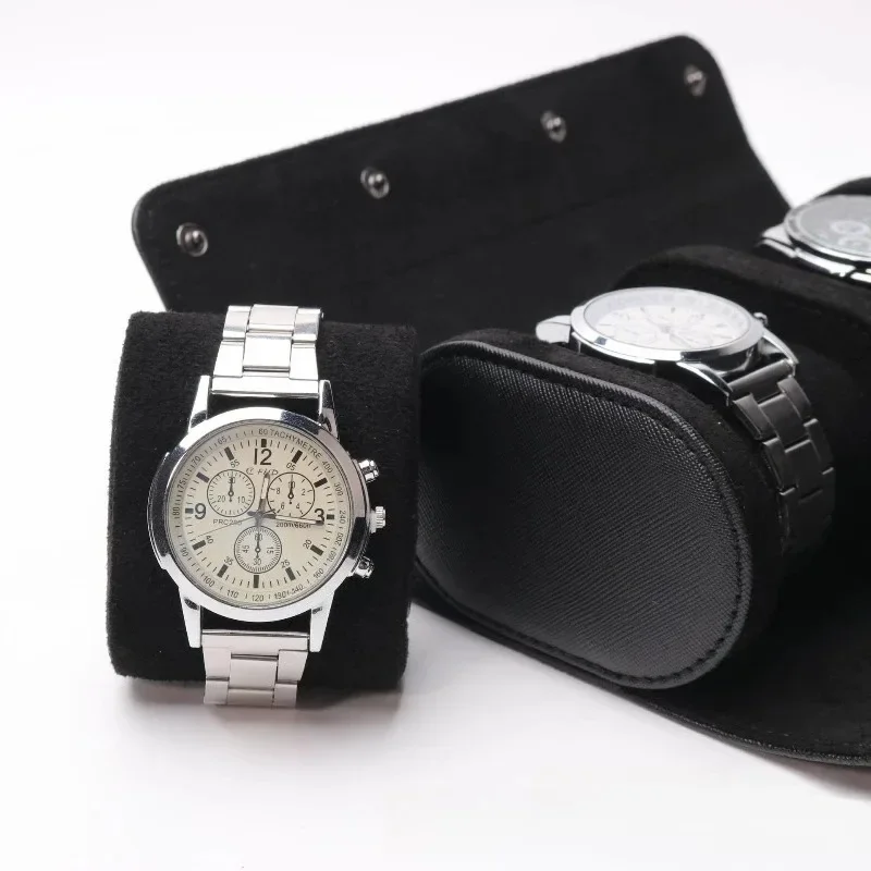 3 Watch Storage and Organizer Watch Roll Travel Case Secure Storage with Innovative Removable Pillows and Solid Watch Organizer