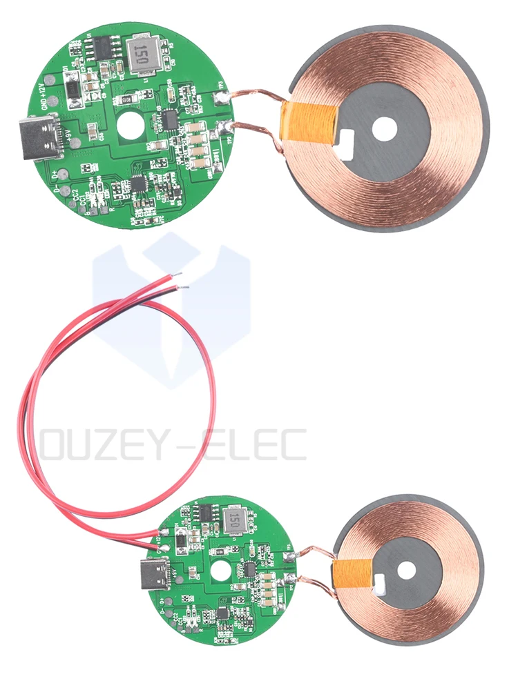 DC9-30V 20W Haute Puissance Sans Fil Chargeur Émetteur Tech Charge Rapide Circuit Imprimé TYPE-C Entretoise 0-10MM pour Téléphone Portable