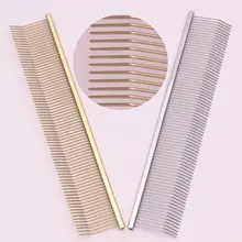 Pentes de cobre para limpeza de cães, ferramentas de massagem com nó para animais de estimação, salão profissional, limpeza de cabelo de gato, crescente, dentes altos e baixos 7816 #