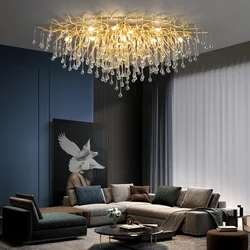 Crystal Ceiling Chandelier Lights For Dining Room Living Room Modern Luxury Long Crystal Chandelier Pendant Lamp Decor