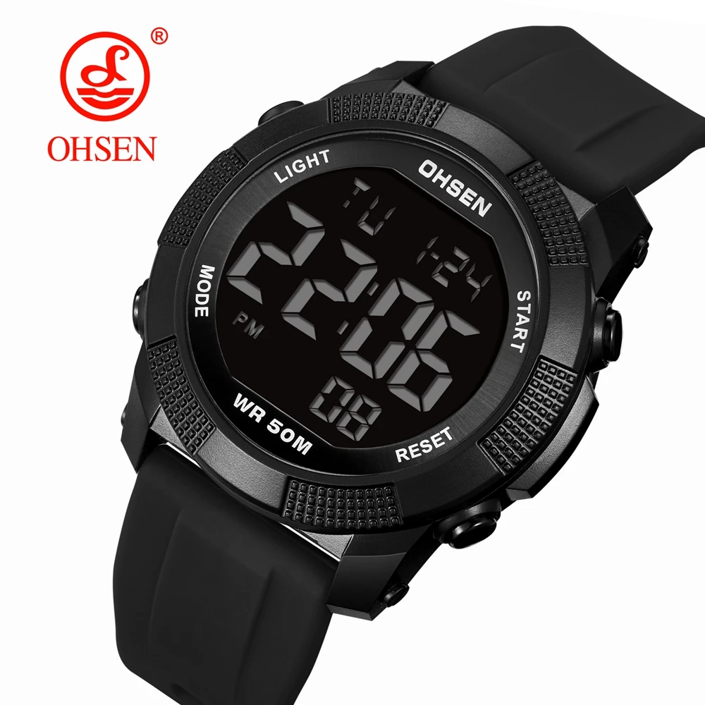 

Digital Watches for Men Black 50M Diving Tactical Man Wristwatch Waterproof Electronic Led Military Clocks Alarm Stopwatch