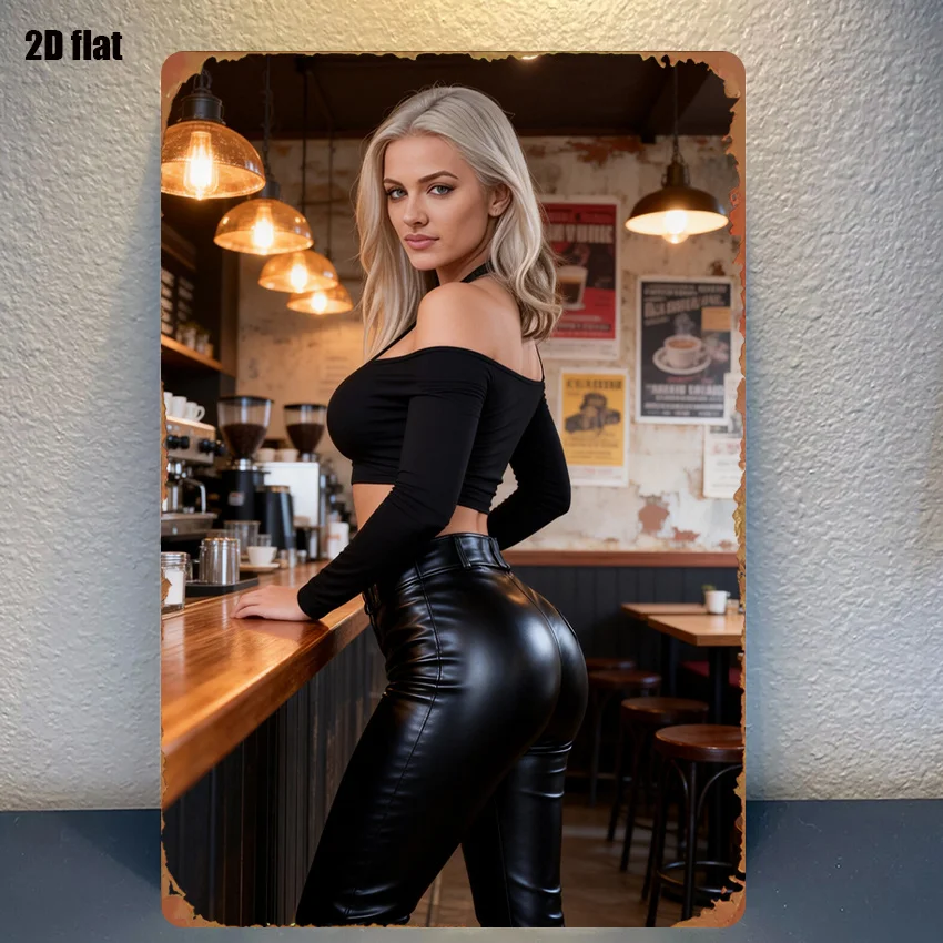 1pc of Metal Wall Art Featuring a Stylish Bar Scene, And Made of Iron, with Pre-Drilled Holes for Easy Hanging - a Durable Decor