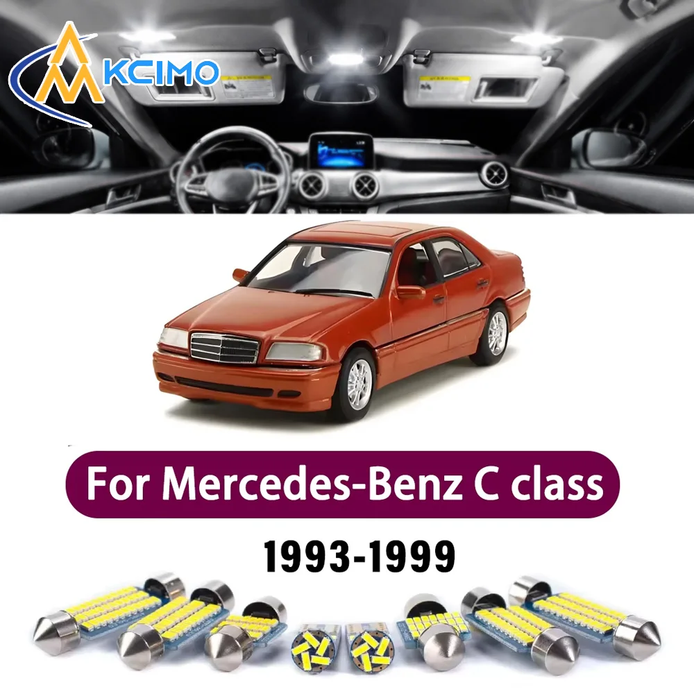 LED Canbus Interior Reading Dome Vanity Mirror Light Kit For Mercedes-Benz C class W202 1993-1999 Premium Easy Install Lights