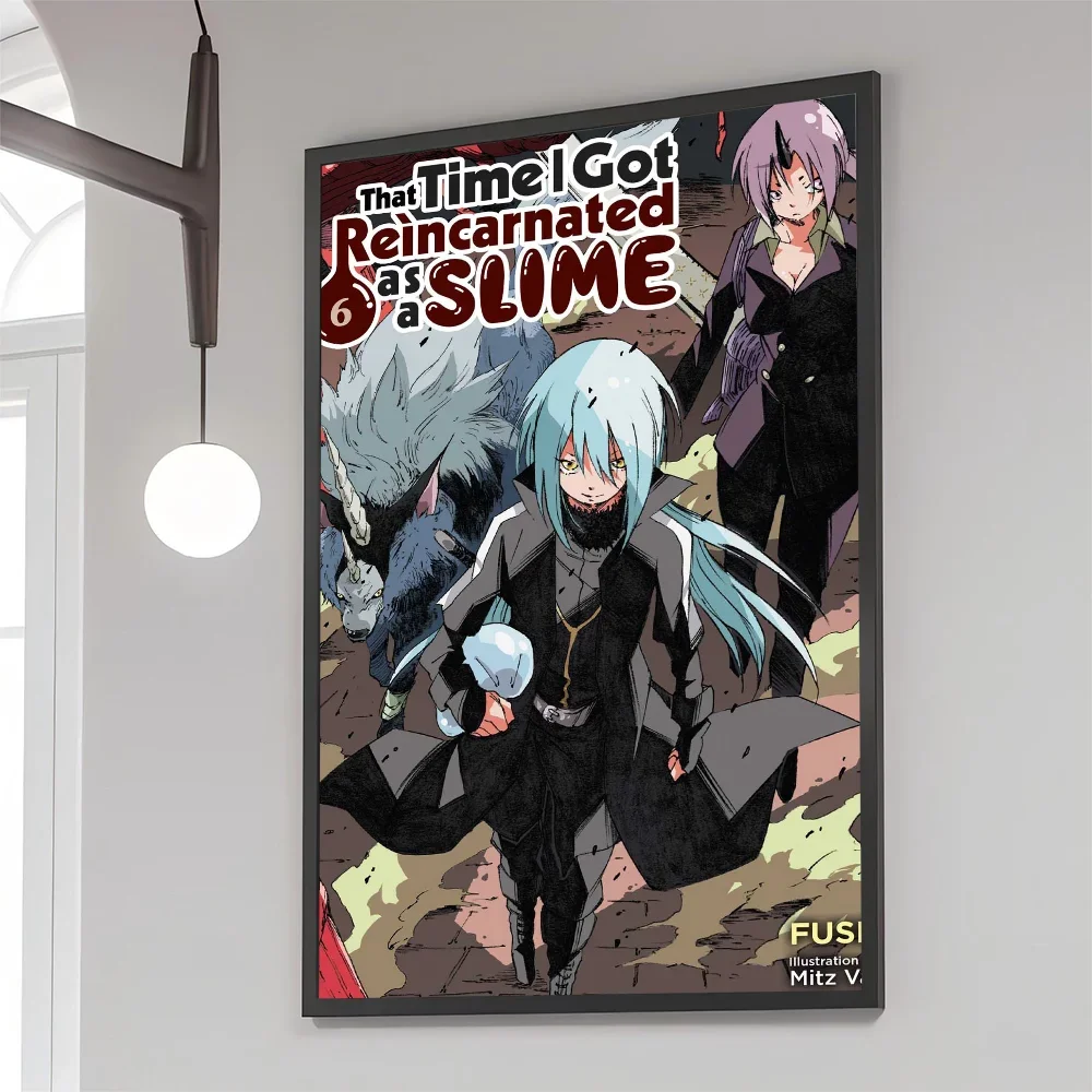 1PC T-That Time I Got Reincarnated As A Slime Movie Sticky Posters Retro Kraft Paper Room Bar Cafe Aesthetic Art Wall Painting