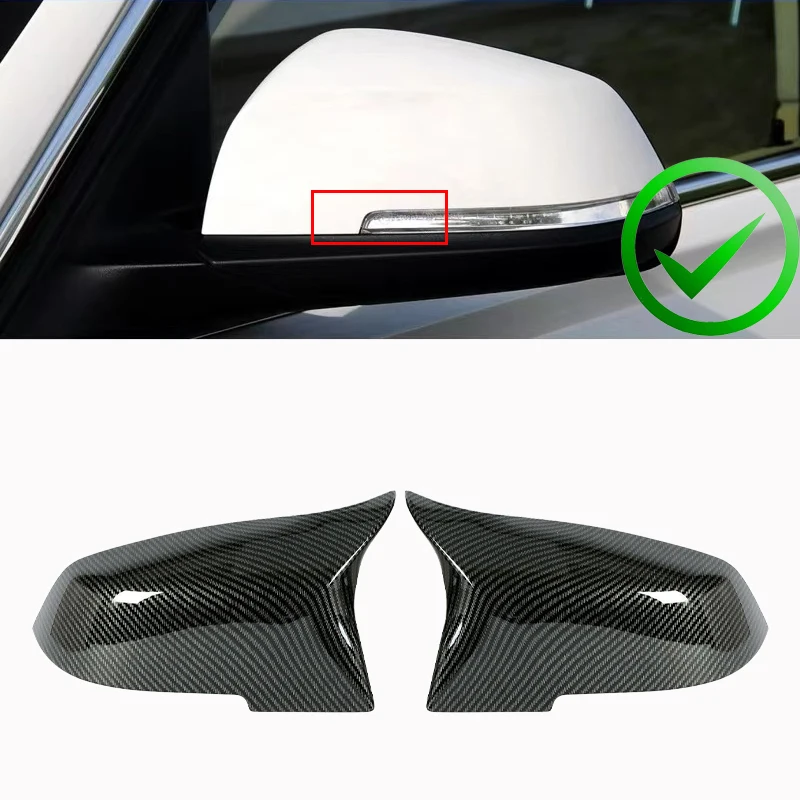 For BMW 1 2 3 4 I3 x1 Series F20 F30 F31 F32 F36 320i 328i 330d 335i M3 Look Replacement style  Carbon Fiber Mirror Cover