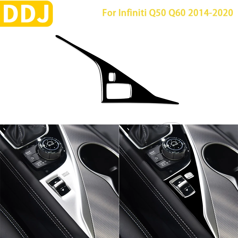 

For Infiniti Q50 Q60 2014-2020 Car Accessories Plastic Black Interior Drive Panel Trim Sticker Decoration Modification