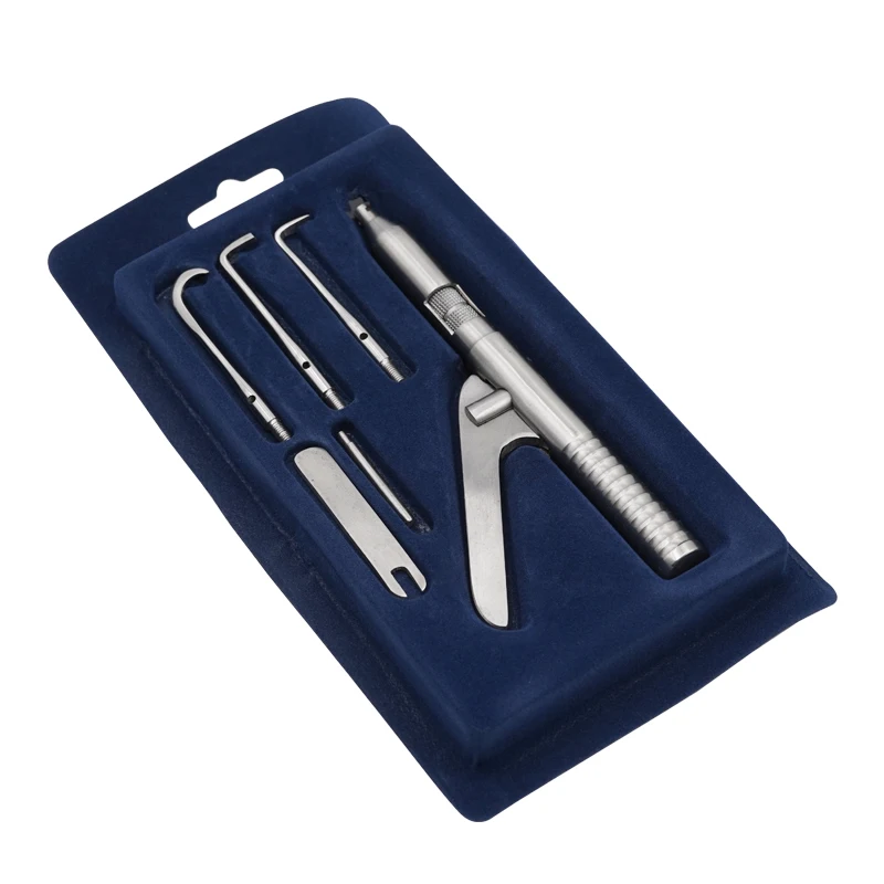 Automatic Dental Crown Remover Kit Stainless Steel Handle with 3PCS Keys Tips Easy Crown Removal Instruments