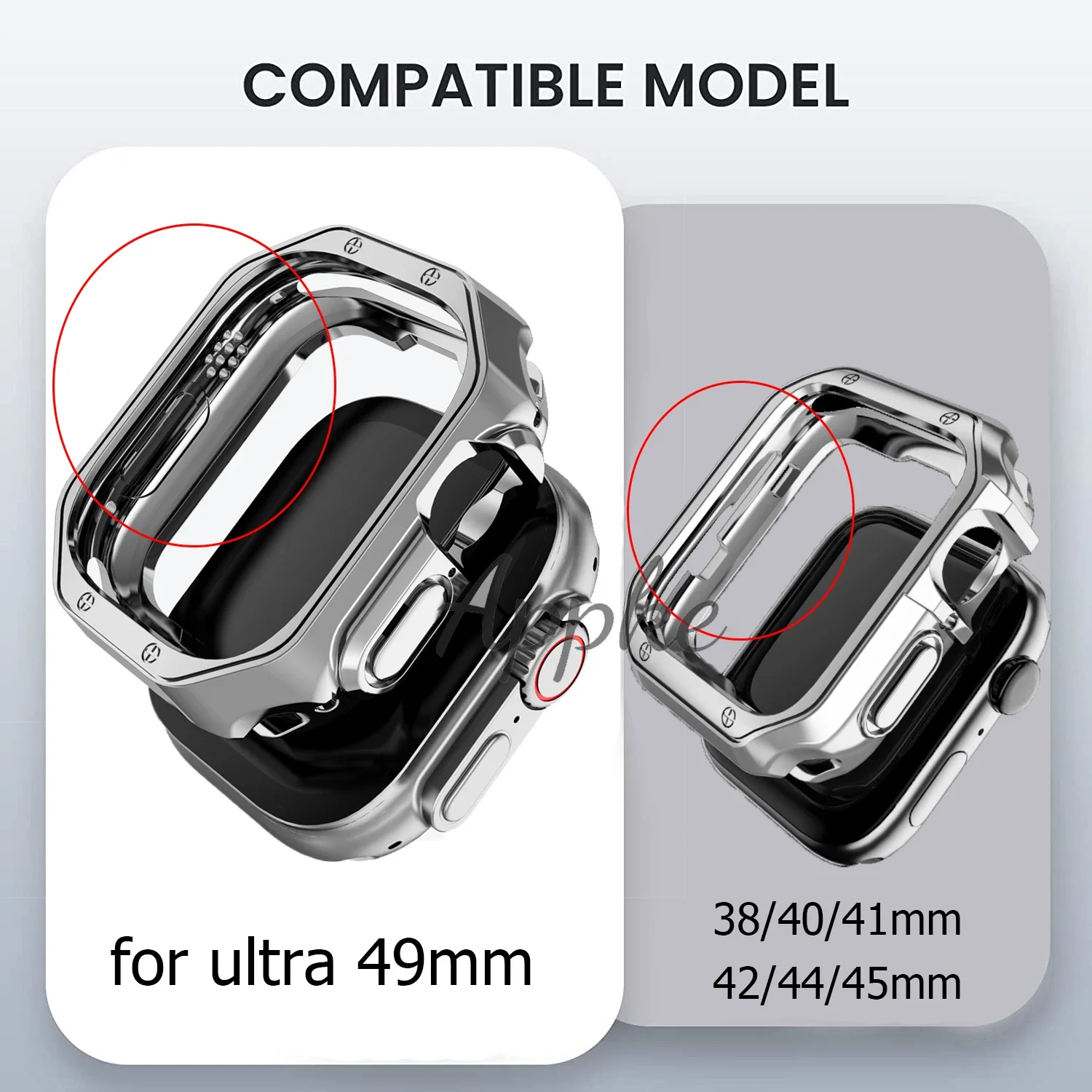 Case+Strap for Apple Watch 49mm Band 45mm 44mm 40mm 41mm 42mm 38mm Steel Metal Bracelet Correa IWatch Series Ultra 8 7 SE 6 5 4