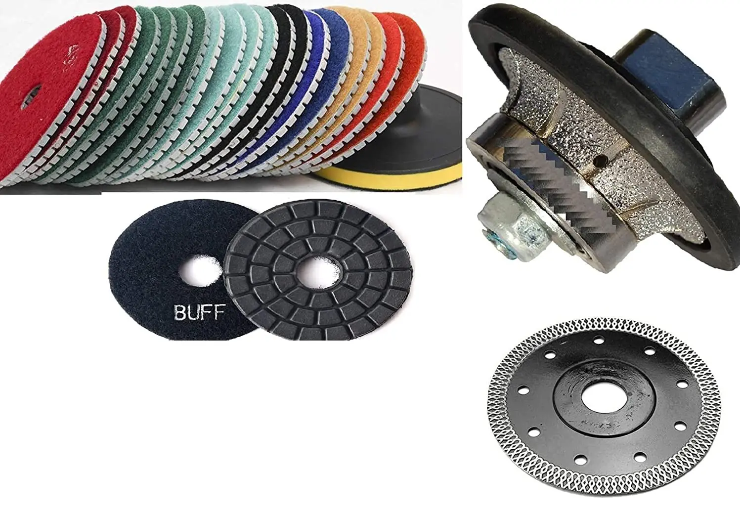 Demi Bullnose Route Bit 4" granite marble polish pad 4 1/2" Mesh Rim Turbo saw Blade porcelain ceramic cut cutting cutter super