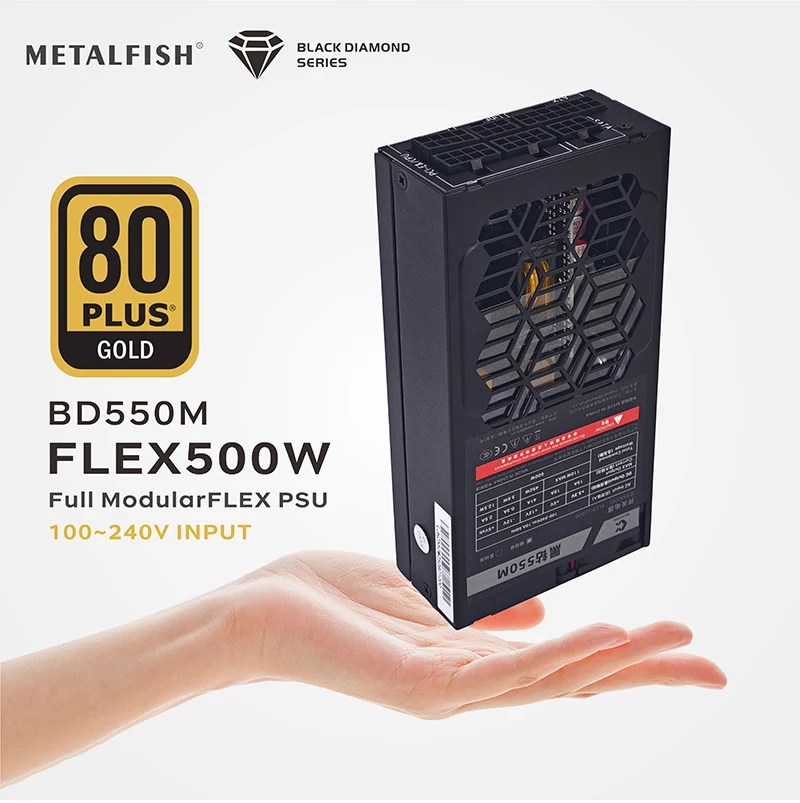 

METALFISH Flex 500/600W 80PLUS GOLD Full Modular Power Supply Flex-ATX 1U PSU For ITX Mini PC POS NAS GPU Dock 90~264V
