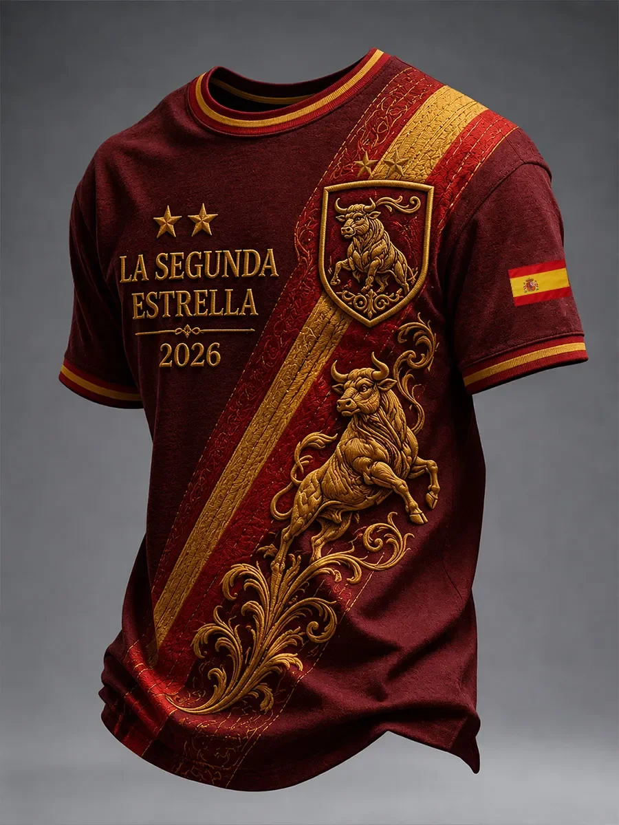 2027 Spanish Fans Football Training T-shirt - 3D Printed - Fashionable and Comfortable - Family-Personalized Clothing