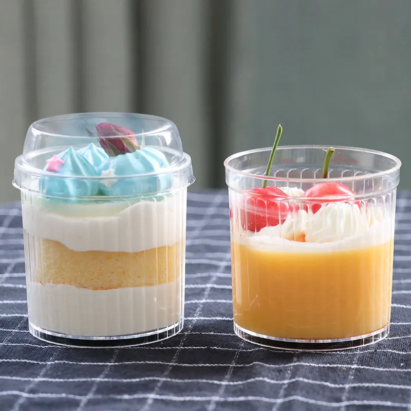 

15pcs Plastic Dessert Cups 140ml Round Disposable Dessert Cup Pudding Sauce Jelly Container Wedding Birthday Party Decor