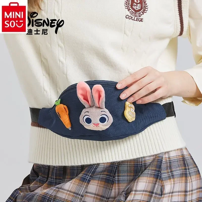 MINISO Disney Judy Rabbit Student Waist Bag Cute Cartoon Spersonalizowana wielofunkcyjna torba na telefon z przekątną krzyżową