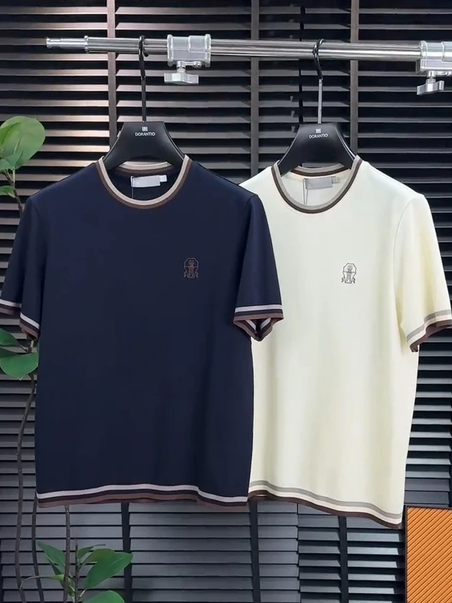 High Quality round Neck Short Sleeve T-Shirt Men's New Spring Summer Fashionable Versatile Casual Comfortable Antibacterial