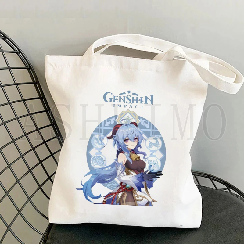 Bolso de mano Kawaii Ganyu Genshin Impact Manga para mujer, bolsa de mano de Anime, de diseñador, para compras