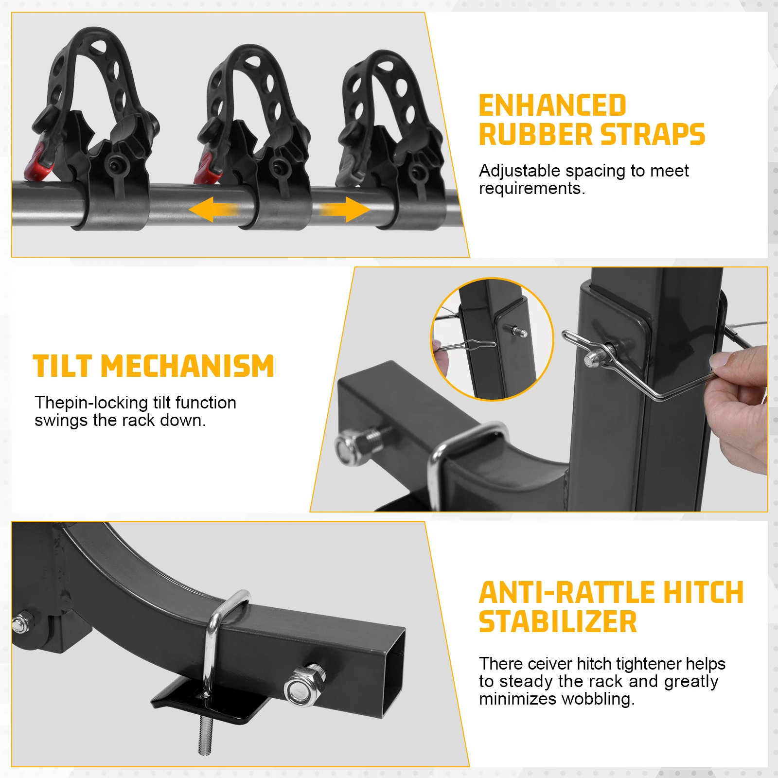 

Hitch Mount Bike Carrier Rack Foldable Bicycle Carrier 4-Bike Rack for Cars Trucks SUVs Minivans