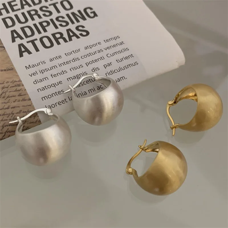 

925 Sterling Silver Frosting Earrings Luxury Jewelry Wedding Round Ball Earring Wholesale Accessories Jewellery Woman