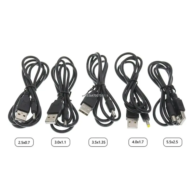 

USB Male to 3.0x1.1mm 2.5x0.7mm 3.5x1.35mm 4.0x1.7mm 5.5x2.5mmDC Barrels Power Cable Transfer Connectors Charging DropShipping