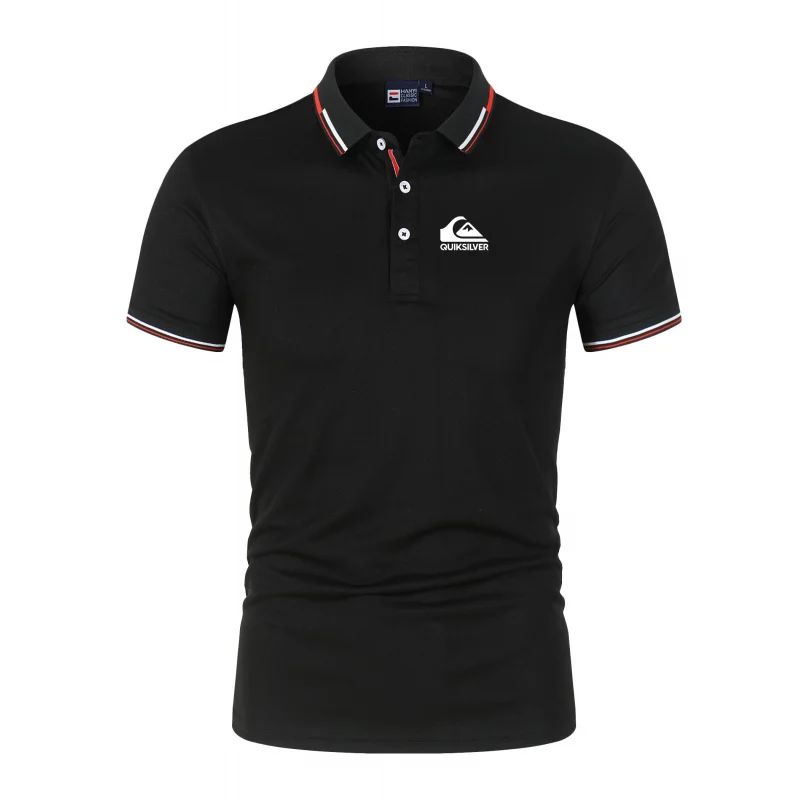 Quiksilver Men'S Business Polo Shirt Half-Sleeved Summer Casual Top Short-Sleeved T-Shirt For Men