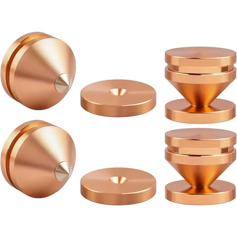 ABBO-Isolation Feet For Turntable And Subwoofer, Aluminum Copper Alloy Anti-Vibration Spikes With Diffraction Groove, 4-Pack