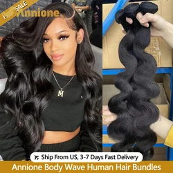 22 24 26 Inches Body Wave Bundles Human Hair Brazilian Hair 1/3/4 PCS 100% Human Hair Bundles Natural Black Remy Hair Extensions