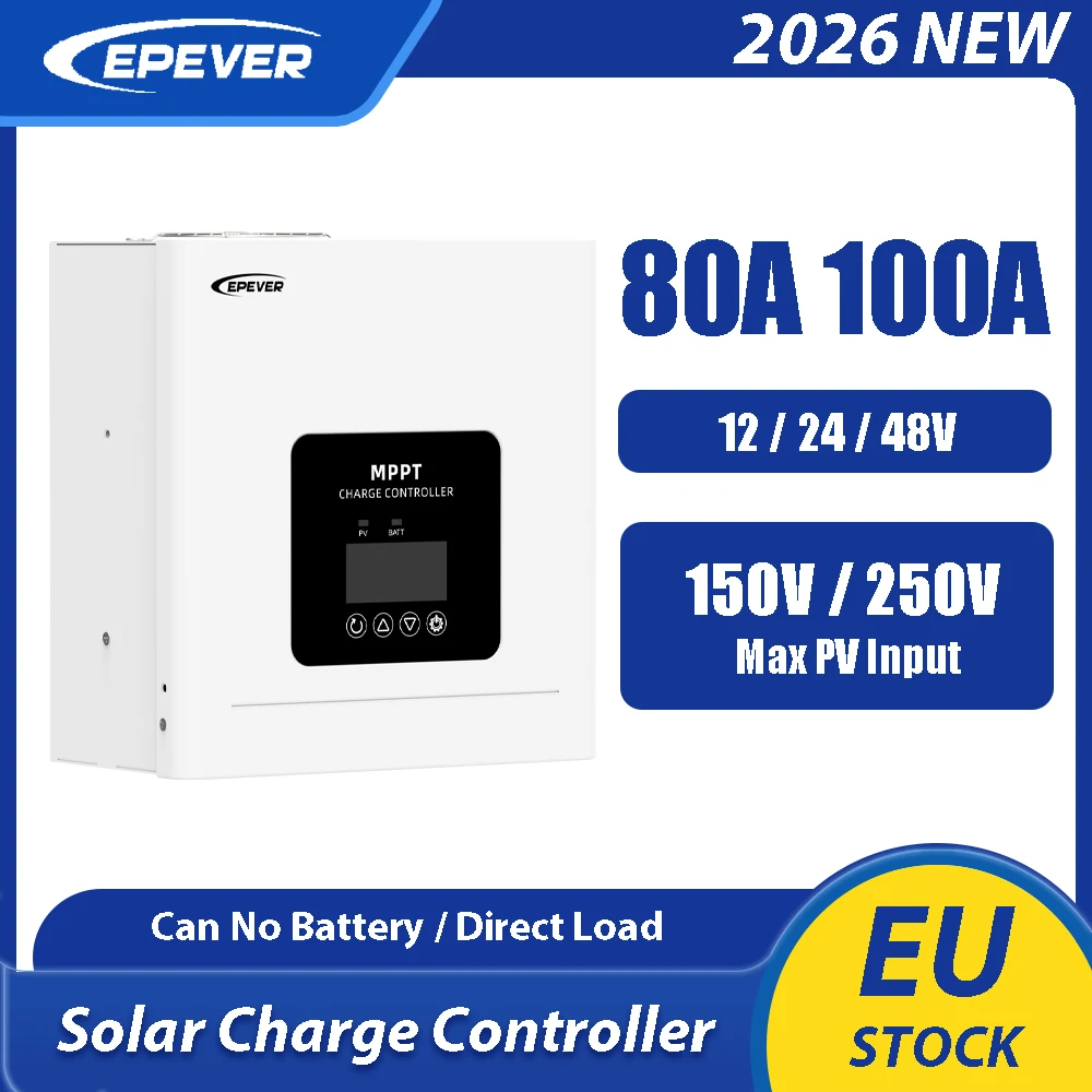 Regolatore di Carica Solare MPPT EPEVER 80A 100A 12V 24V 48V DC Auto Riconoscimento Litio Senza Batteria Ingresso Pannello Fotovoltaico 150V 200V Disponibilità EU