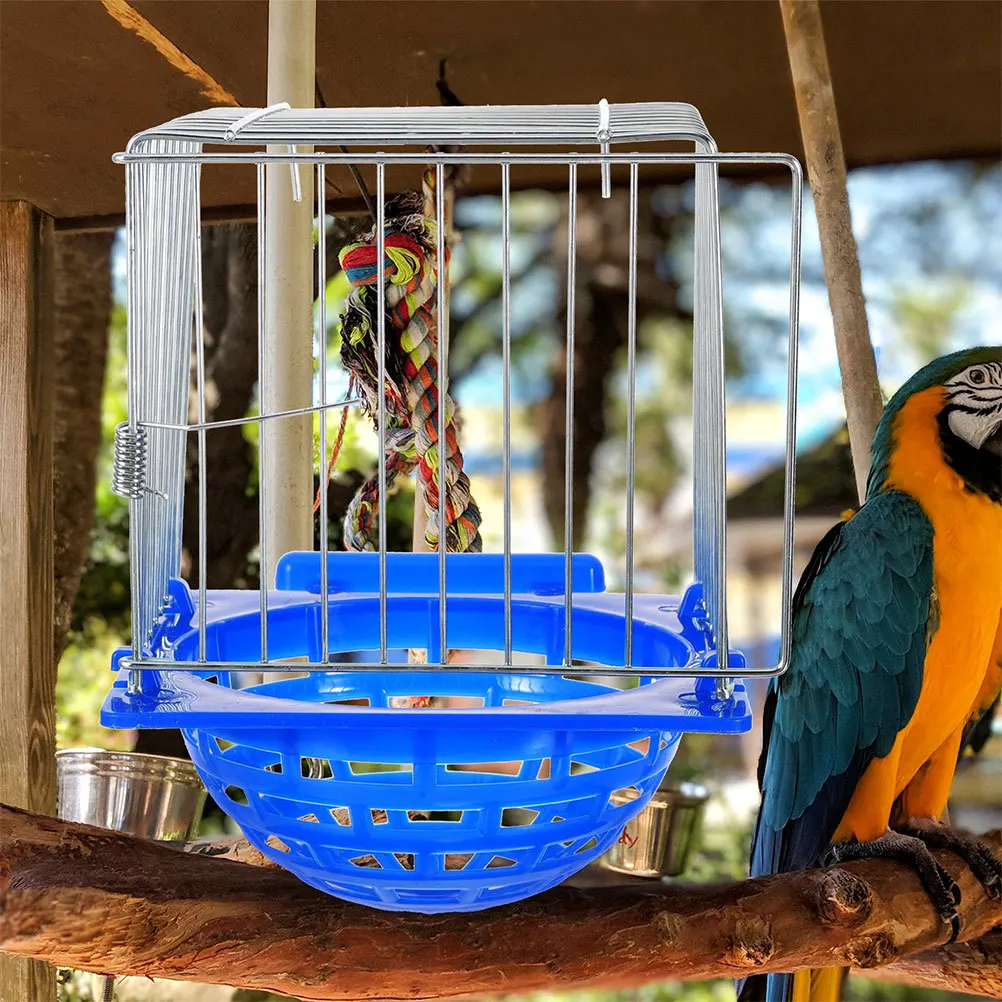 

2pcs Bird Nesting Box For Cages Durable Iron Wire Plastic Construction Parrot Pigeon Canary Hatching Nest Basin Bird Breeding