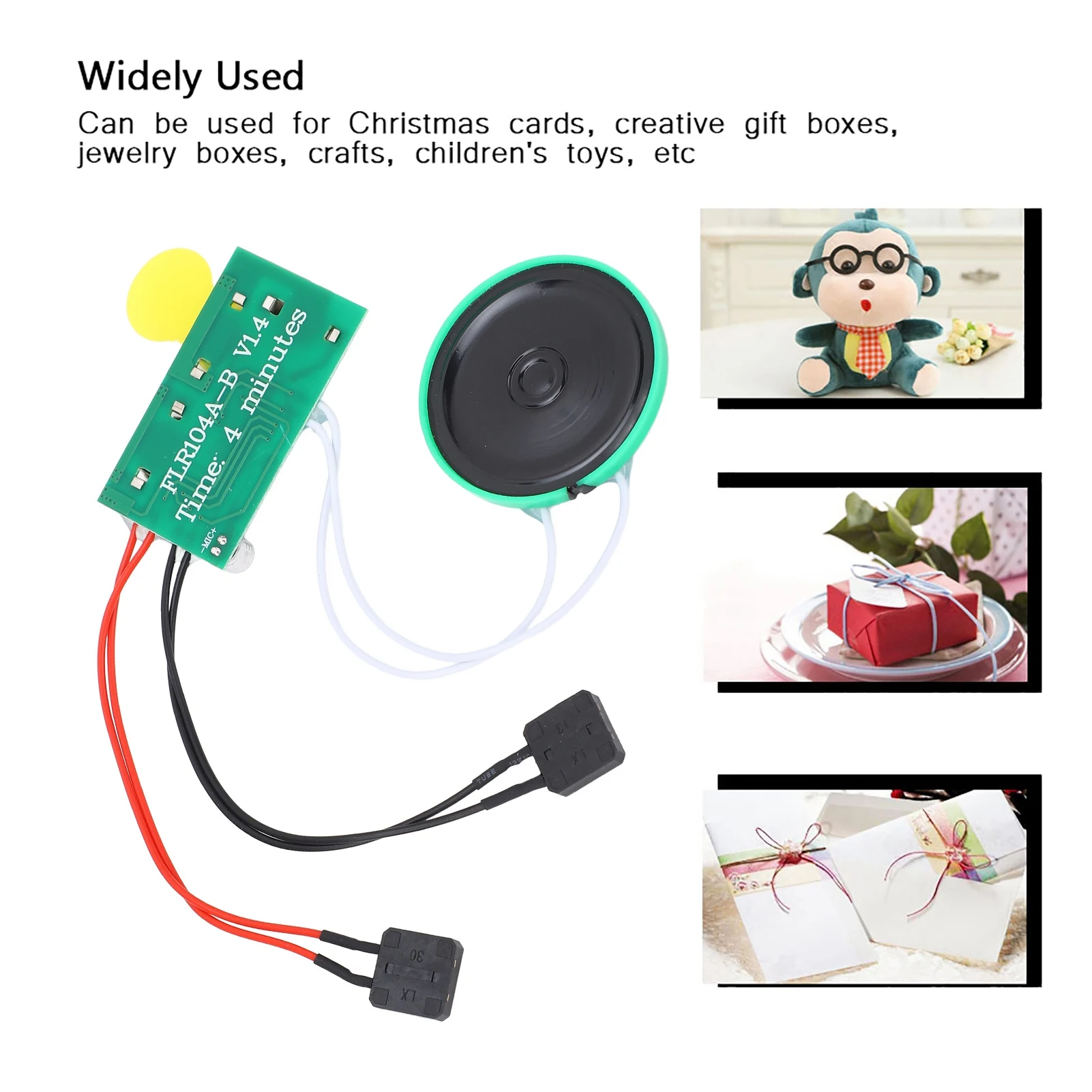 DIY グリーティングカード チップ 4分録音可能 音声サウンドチップ 音声グリーティングカード ホリデーグリーティングカードモジュール