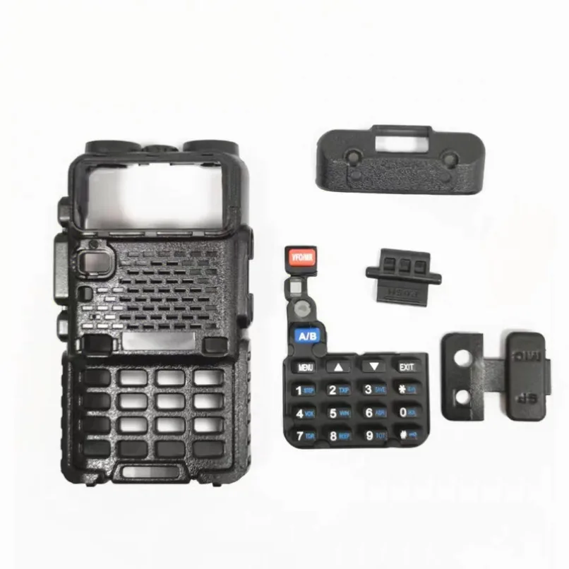 Two Way Radio Replacement Housing Shell with Knob PTT Button Key Set for BF‑UV5R Handheld Radio
