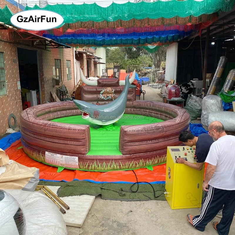 Factory Custom Commercial Mechanical Bull Inflatable Eco-Friendly Blower Bull Fighting Machine Set Competitive Game for 14 Years image 3