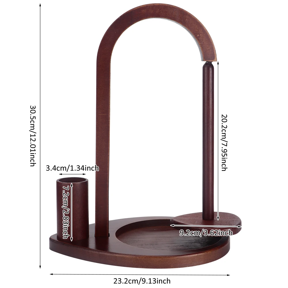 قطعة واحدة من حامل الغزل الخشبي المغناطيسي مع تخزين خطاف كروشيه - لعشاق الحياكة والحياكة، 360 درجة ° دوران-هدية مثالية #4