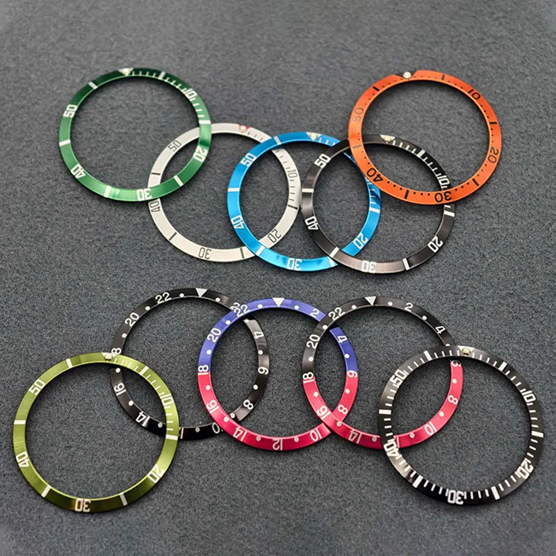36.5mm Aluminium Bezel Insert Rings NH35 Case Ring Fits For Submariner NH35 NH36 Diving Case Bezel Ring Men Watch Refit Parts