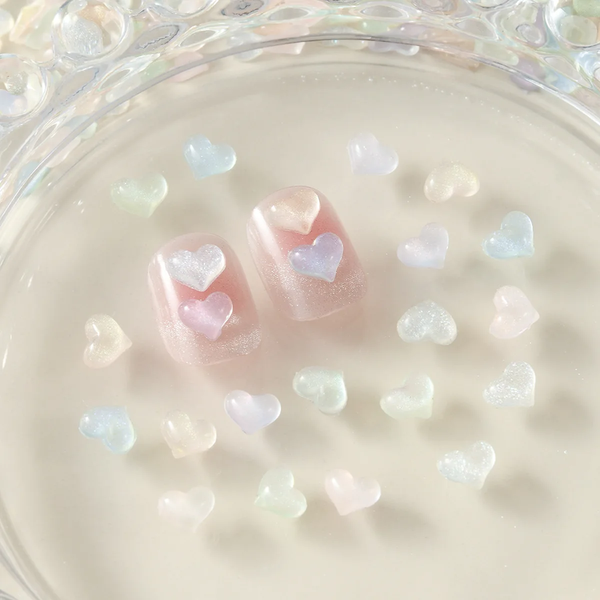 IJs door hart onderdelen nagel kunst decoratie Kawaii 3D glanzende liefde hars manicure charme steentjes DIY nagels tips cijfers ontwerp