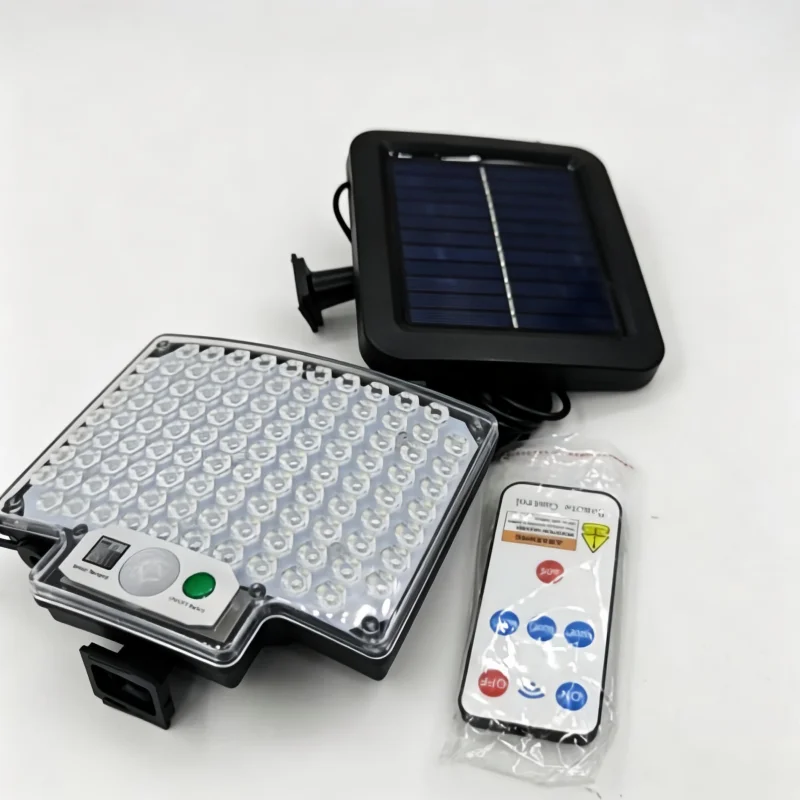Solar Powered Motion Sensor LED Flood Light IP65 Waterproof Outdoor Security Lamp for Garden Patio Garage Pathway Yard Lighting
