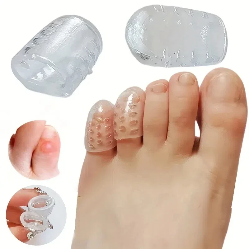 vvocci Funda de silicona para dedos del pie, protector de dedo gordo, alivia ampollas y dolor, tubo para dedos, corrección de juanetes, cuidado de los pies