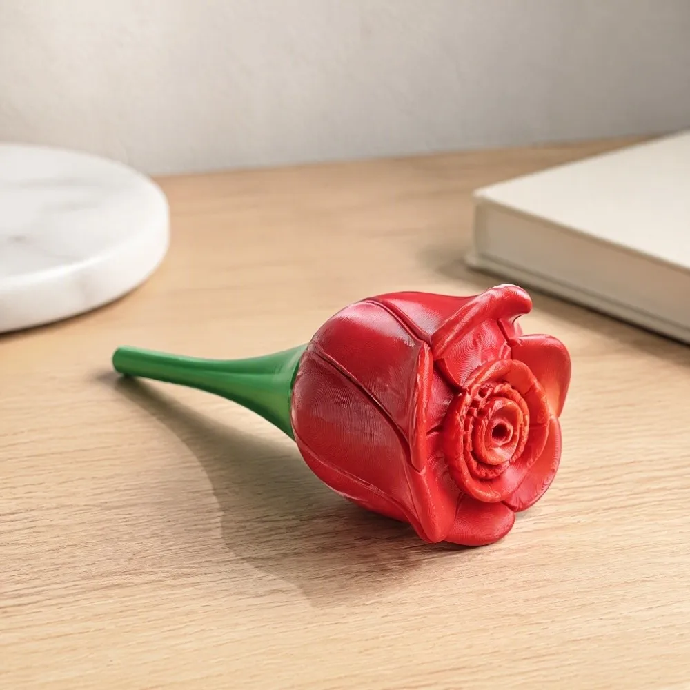 Simulated Coffee Cup 3D Printed Rose Spill Fidget Portable Funny Rose Decompression Novelty Creative Rose Retractable Office