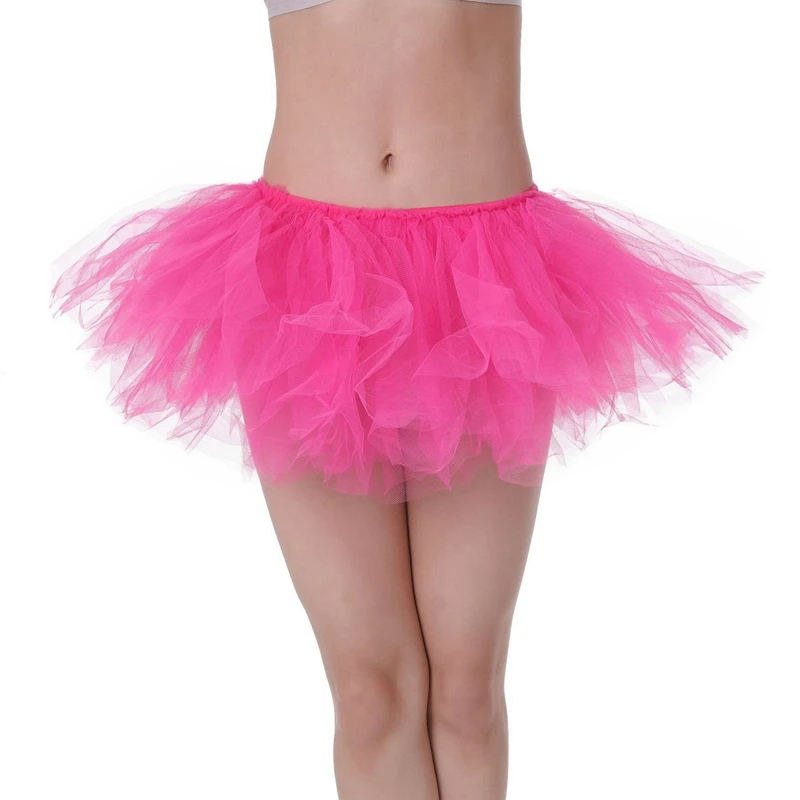 Mulher de malha meia saia occidental adulto organza tutu mini bolo saia cinco camadas tamanho regular