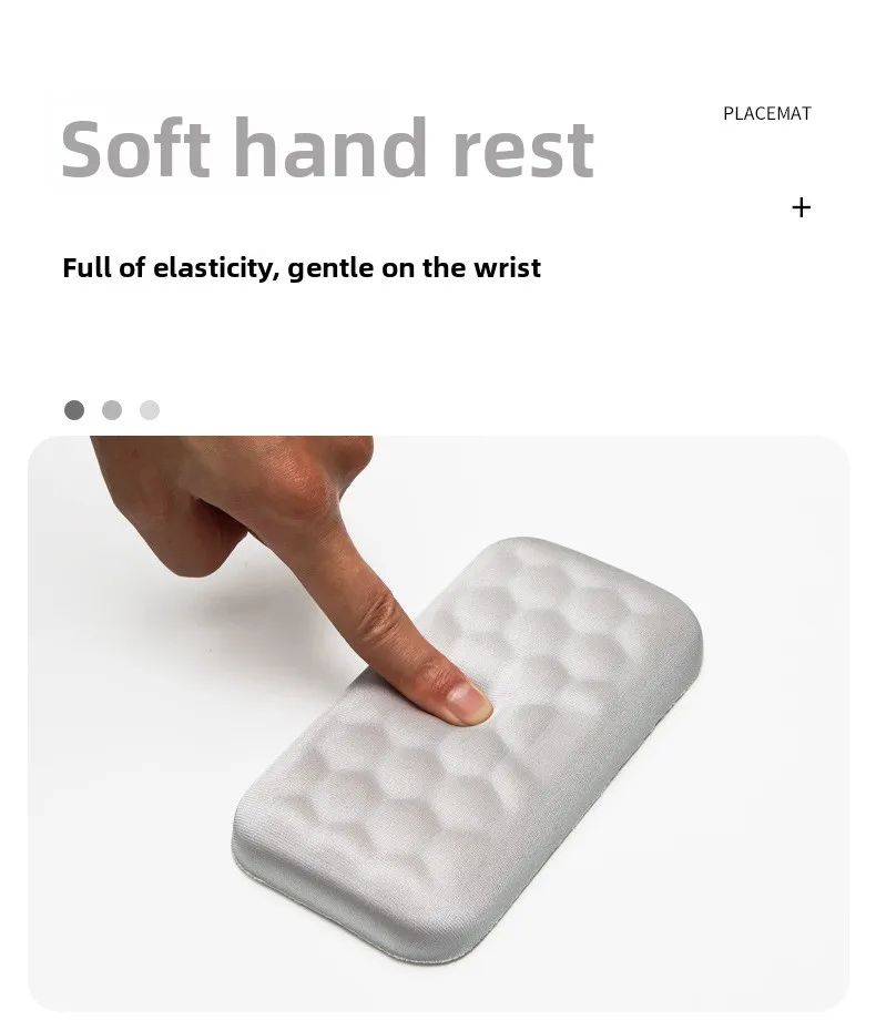 Faltbares Memory-Schaum-Handgelenkauflage-Set, Tastaturauflage, ergonomische Unterstützung für Büro und Gaming, kompakt, Grau – Detail 3