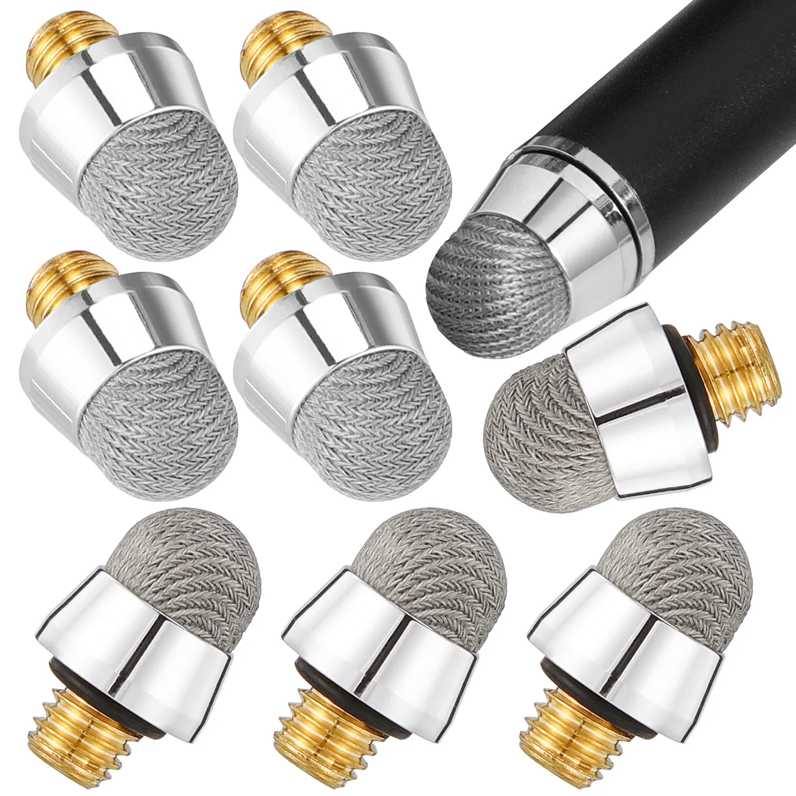 10Pcs Capacitive Pen Tip High Precision Electroplated 6.4mm Stylus Replacement Tips for Touchscreen Pen Accessory