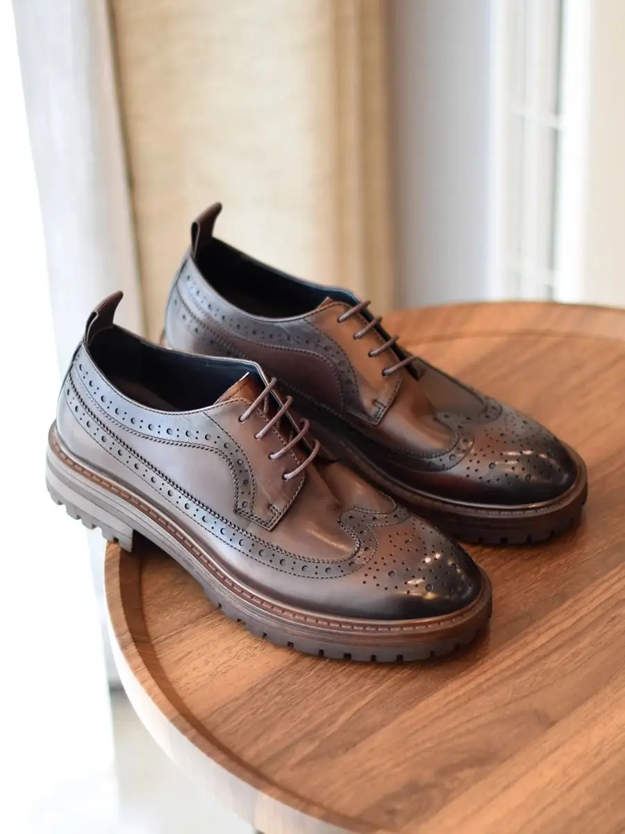 

Men's Busin Casual Brown Wedding om oes Thi Bot Commuter Formal oes Leather Slip-On Loers for Youth
