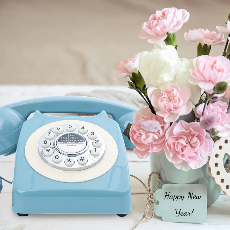 Vintage Telephone Appearance Wedding Message Book Gathering Birthday Blessings Recording Box Audio Message Book Phone