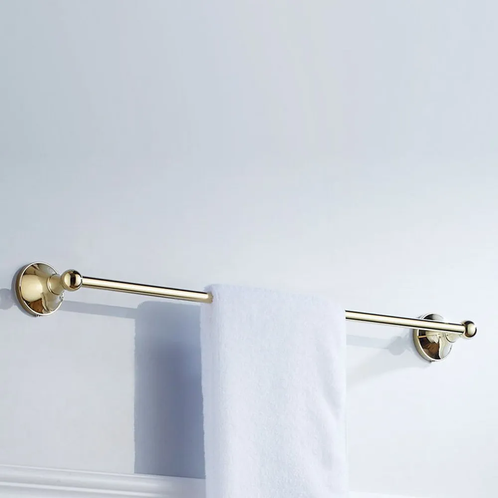 

Gold Color Brass Bathroom Towel Holder Single Towel Bar Towel Rack Wall Mounted Towel Rail Bathroom Accessories tba875