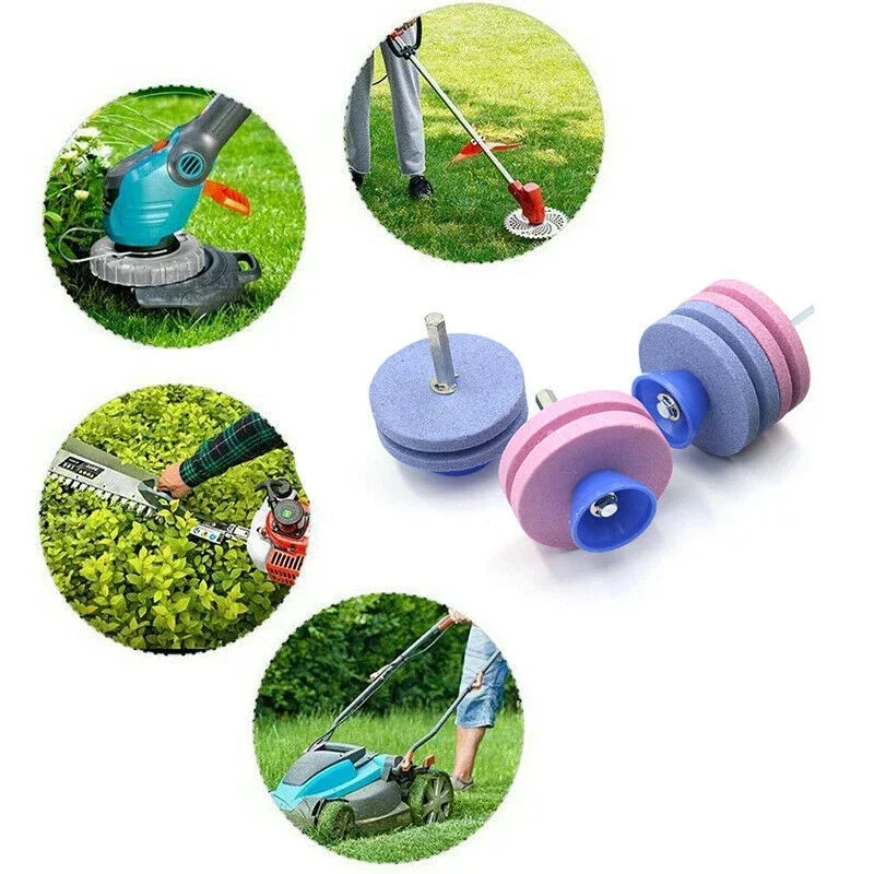 

56MM Lawn Mower Sharpener Four-layer Whetstone Lawnmower Blade Sharpener Double Grinding Drill Universal Grinding Drill Cuts