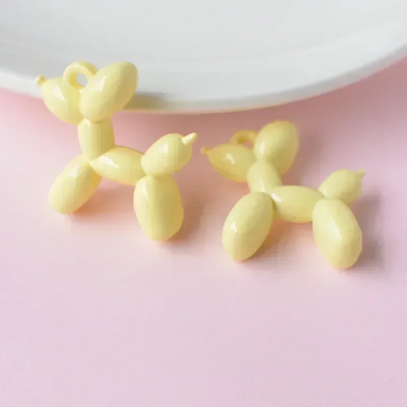 10pcs Fashion Macaroon Balloon Animals Dog Charms for Jewelry Making Cute Resin Bright Pendant Diy Earring Necklace Findings